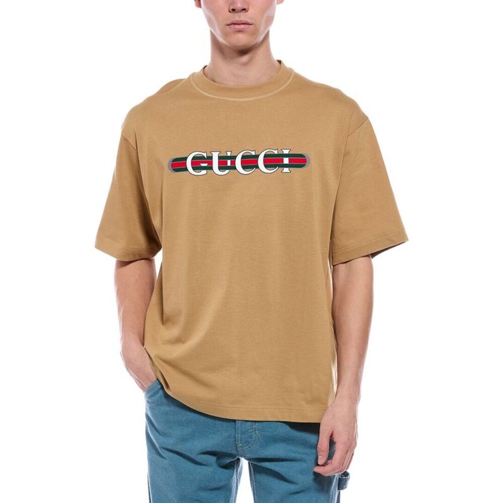 Gucci Mens  Heavy Knit T-Shirt, Brown